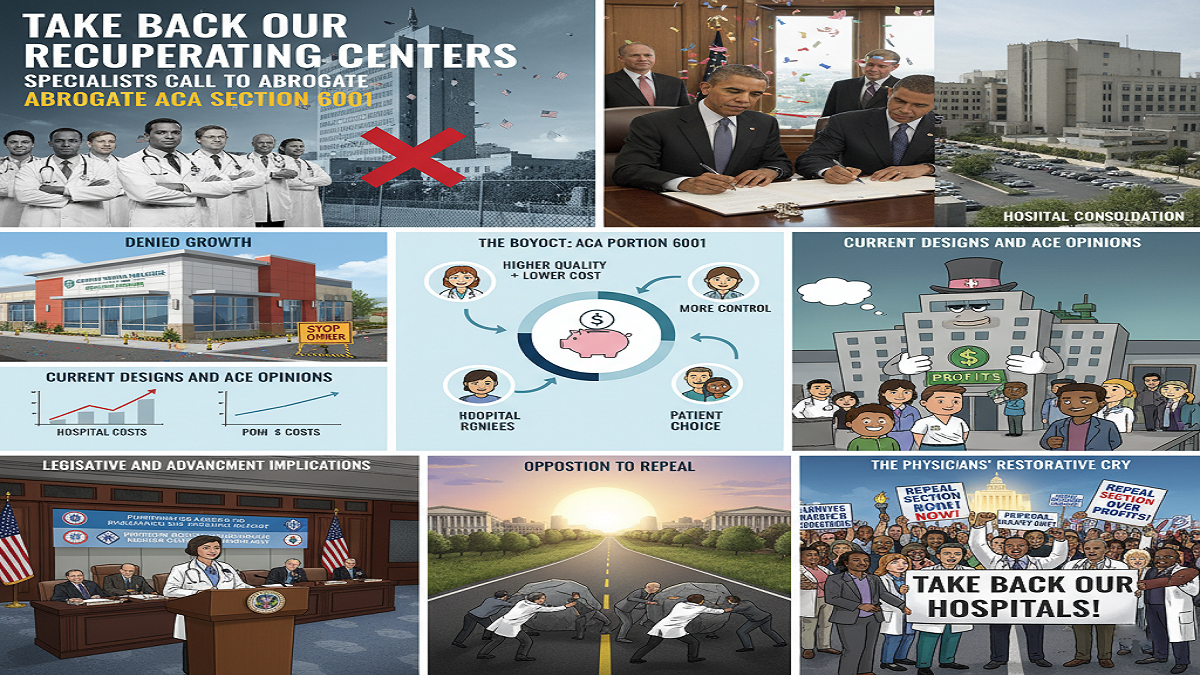 Take Back Our Recuperating centers: Specialists Call to Abrogate ACA Section 6001